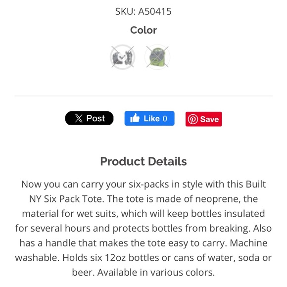 BUILT NY Green Insulated Tote - Picture 2 of 3